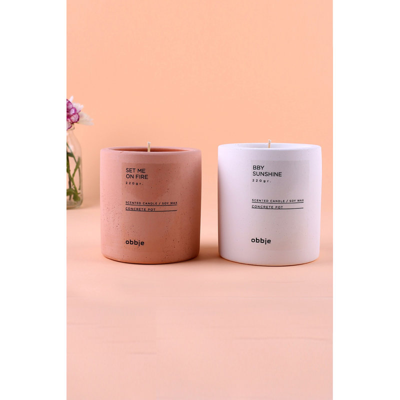 Candly Scented Tumbler Candle with Concrete Holder