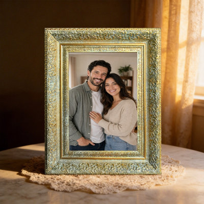 Antique Gold 3 PCS 5" x 7" Timeless Picture Frame with Home Accent Finish