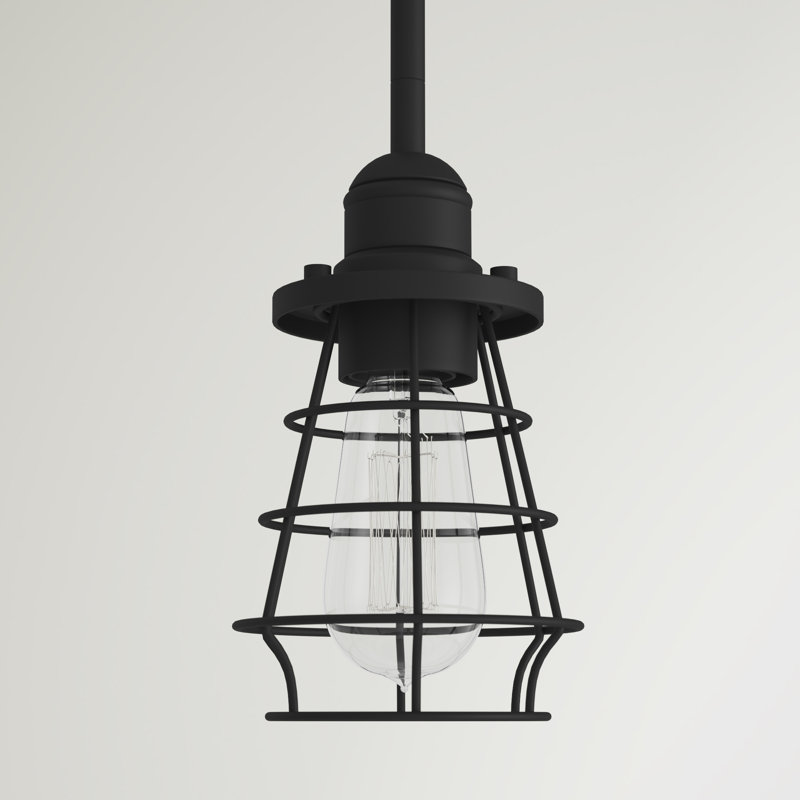 Brickhill 1 - Light Single Pendant, Flat Black