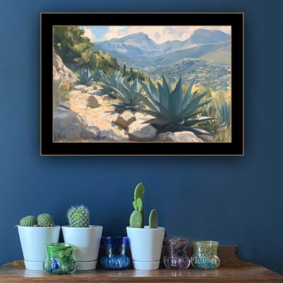«Valley View» Byheidi Kuntz, reproduction encadrée prête à accrocher, cadre noir