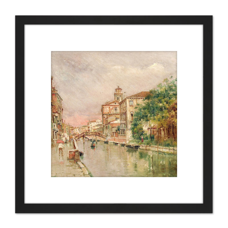 Reyna Manescau Venetian Canal Under Rain by Antonio María Reyna Manescau - Single Picture Frame Painting