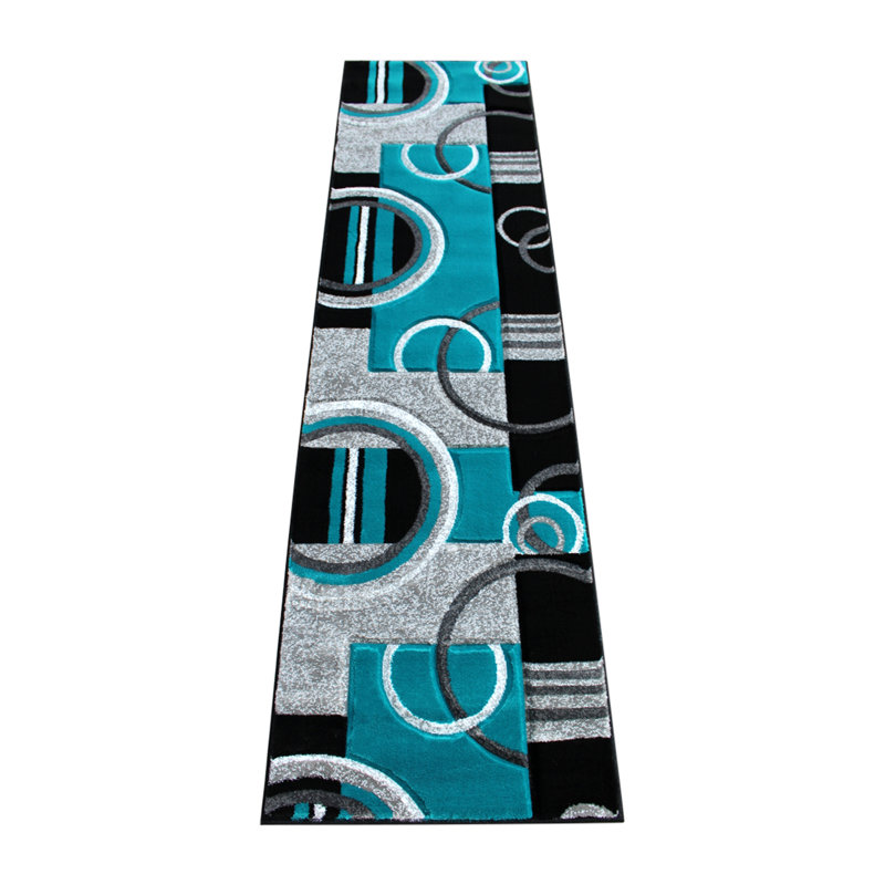 Skakke Modern Geometric Design Abstract Area Rug, Runner 2' x 7'3"