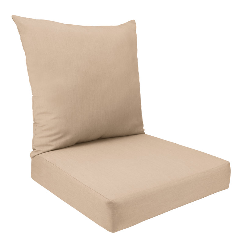 Sunbrella Deep Seat Patio Cushion Set (Seat and Back), 2 Piece, Sand