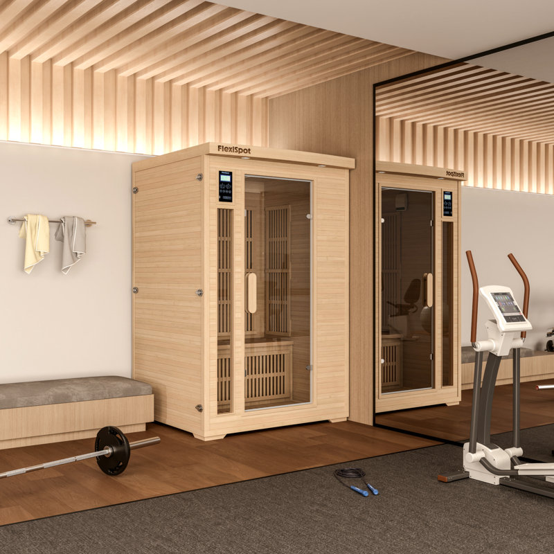 2-Person Indoor FAR Infrared Sauna with Bluetooth Speakers, Fast Heating Carbon Panels