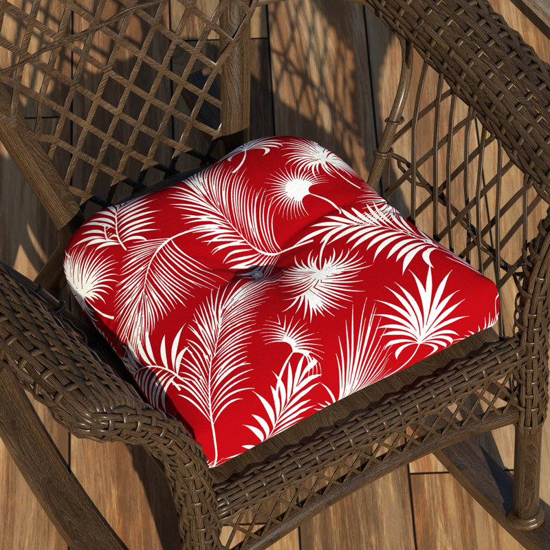 Outdoor 5'' Dining Chair Seat Cushion, Crimson Polyester