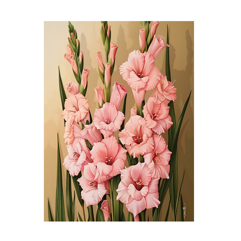 Art sur toile gladioli bolognaise, Momart, H 14 po x l 19 po