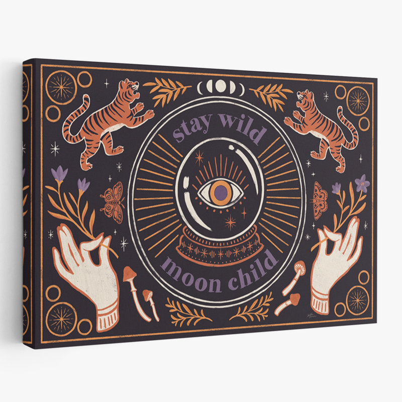 Spooky Symbols I - All Seeing Eye Animals - art céleste noir, H 16 po x l 24 po