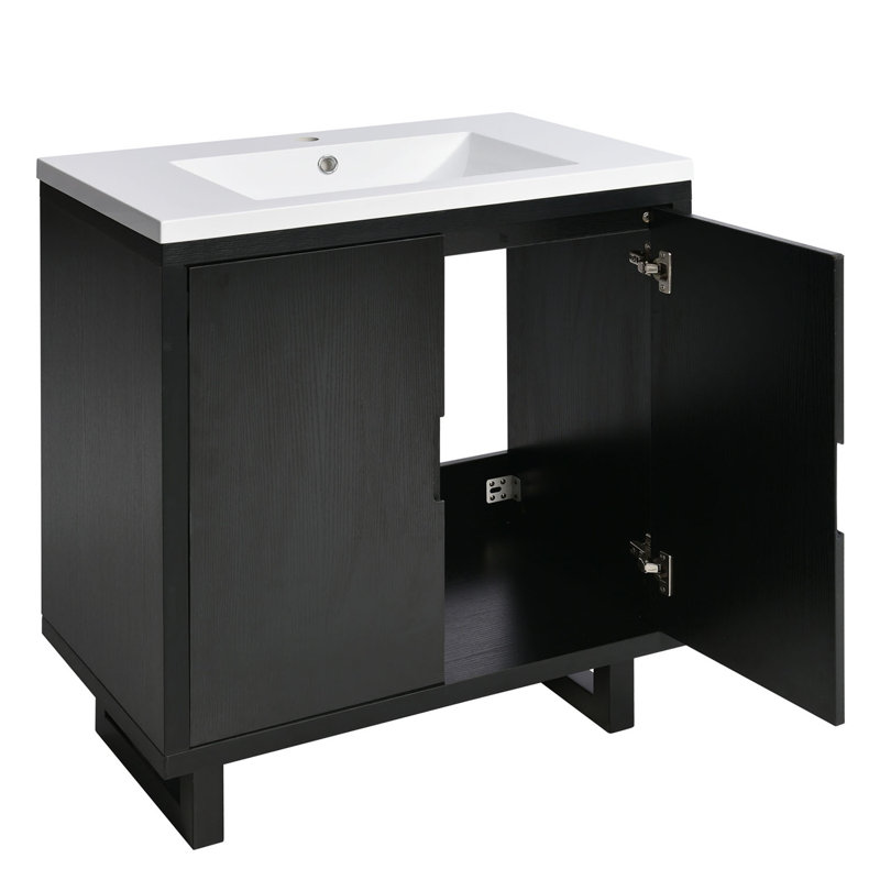Ensemble de meuble-lavabo simple 29,5 po Reika, Noir