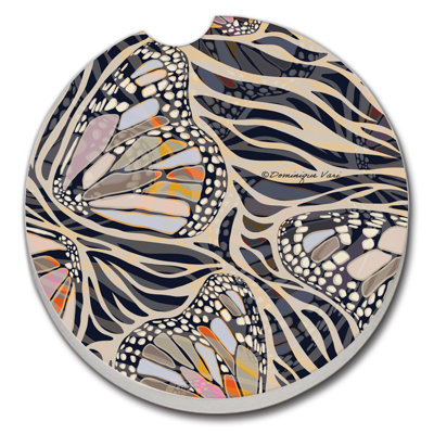 Sous-verre simple pour voiture Dakota Fields Zebra Butterflies