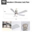 Ventilateur de plafond encastré 52 "avec lumière et télécommande