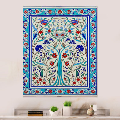 Blue Tiled Marocain Door III - Abstract Tile Metal Wall Art