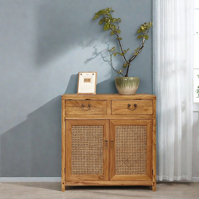 Armoire d'entrée en bois d'orme massif