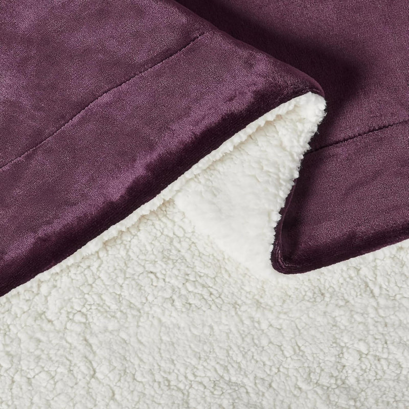 Jeté réversible en sherpa, Mauve