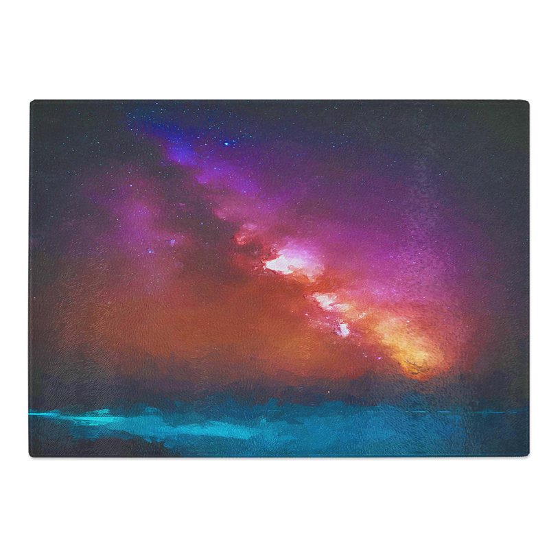 Tempered Glass Stars over the Ocean Chopping Board, 39 cm W x 28.5 cm L