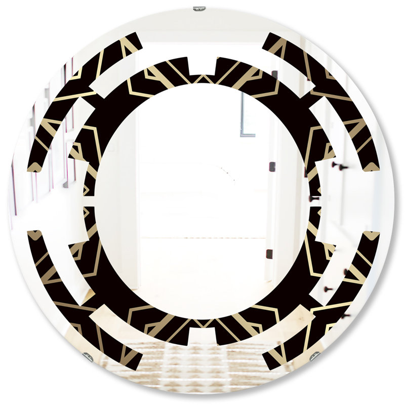 Miroir mural sans cadre glam space et black art déco, H 31,5 po x l po