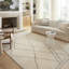 Kismet Geometric Machine Made Power Loom Polyester Area Rug in Ivory/Charcoal-78565250