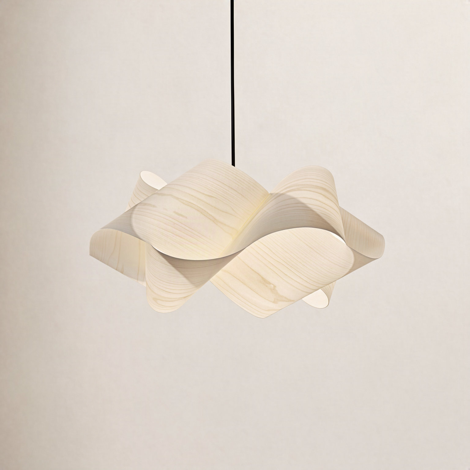 Swirl Single Light Dimmable Pendant, Ivory White, E26, Matte White