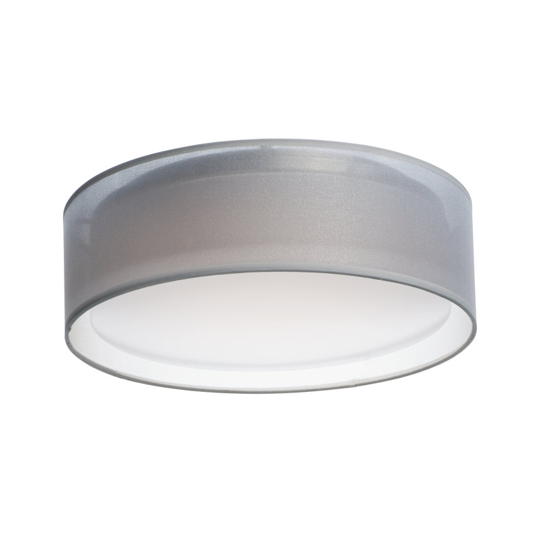 Jessalyn LED Flush Mount, 5.5" H x 16" W x 16" D, White Organza