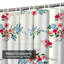 Rideau de douche diagonal imperméable à motif floral avec 12 crochets-212302236