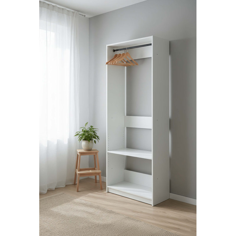 Penderie 32 "en bois blanc avec une tringle