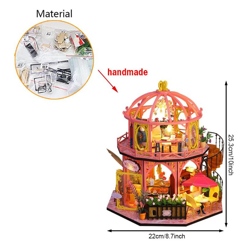 Miniature Wizardi Roombox Kit - Dessert Cafe Dollhouse Kit