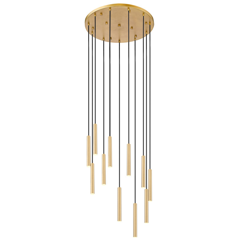Mahlum Linear Chandelier, Gold, 11 Lights