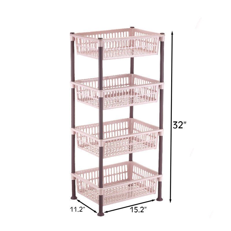 4 Tier Storage Basket Pink, Pink