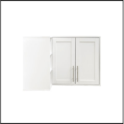 L Shape Wall Mounted Kitchen Cabinet with 2 Door and 3 Layers Shelves