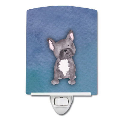 Éclairage de nuit en céramique french bouledogue