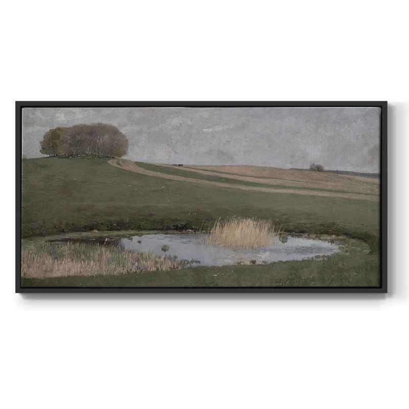Série paysage - DCLxxxi - Toile tendue avec châssis encadré - Prêt à être accroché, H 21 po x l 41 po, Noir