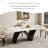 Modern Retangular Dining Table for 6-10, Glossy Sintered Stone Table top, N-Shaped Carbon Steel Legs-108105414-131385241