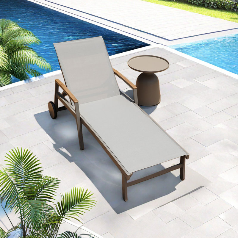Outdoor Chaise Lounge Set with Table