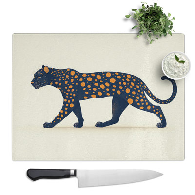Leopard Portrait  Glass Chopping Board