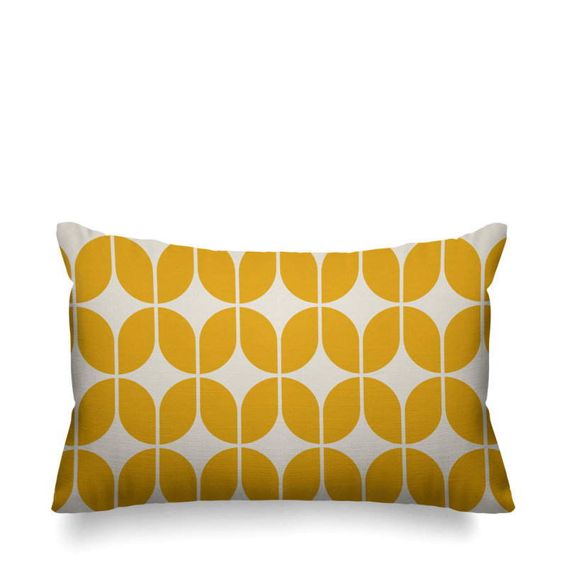 Housse et insert de coussin extérieur d'extérieur, Jaune, 14 po x 20 po, Rectangle