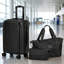 Ensemble de bagages 3 pièces comprenant un sac de voyage et une trousse de toilette, noir