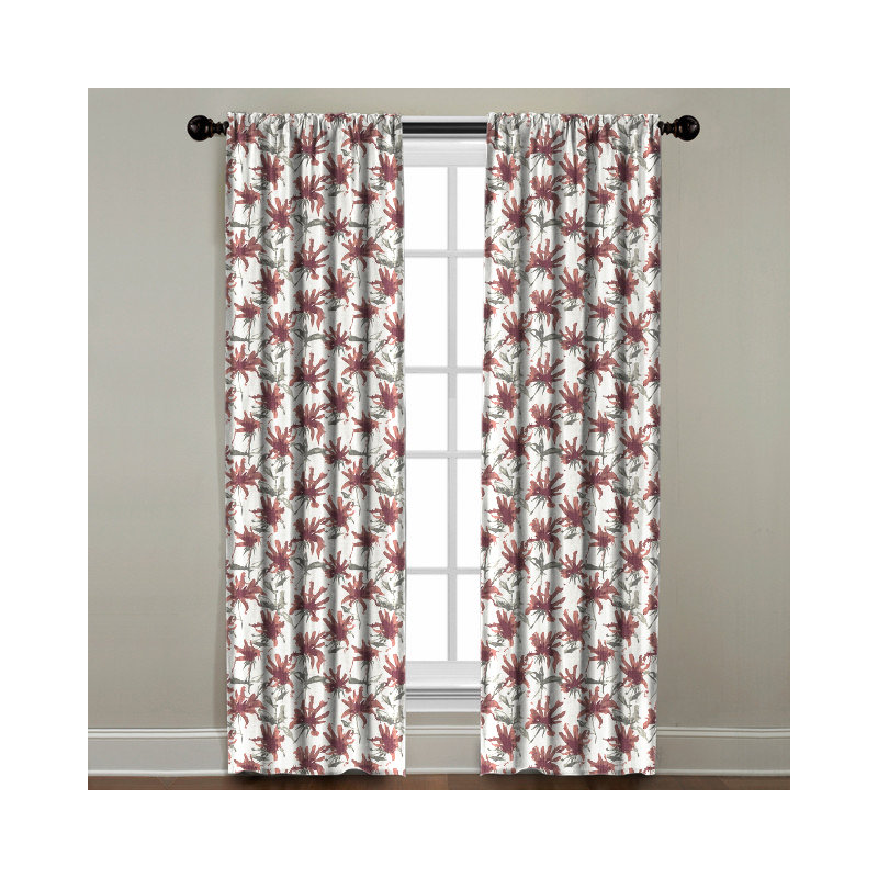 Cotton Room Darkening Curtain Single Panel, 50" W x 72" L, Red