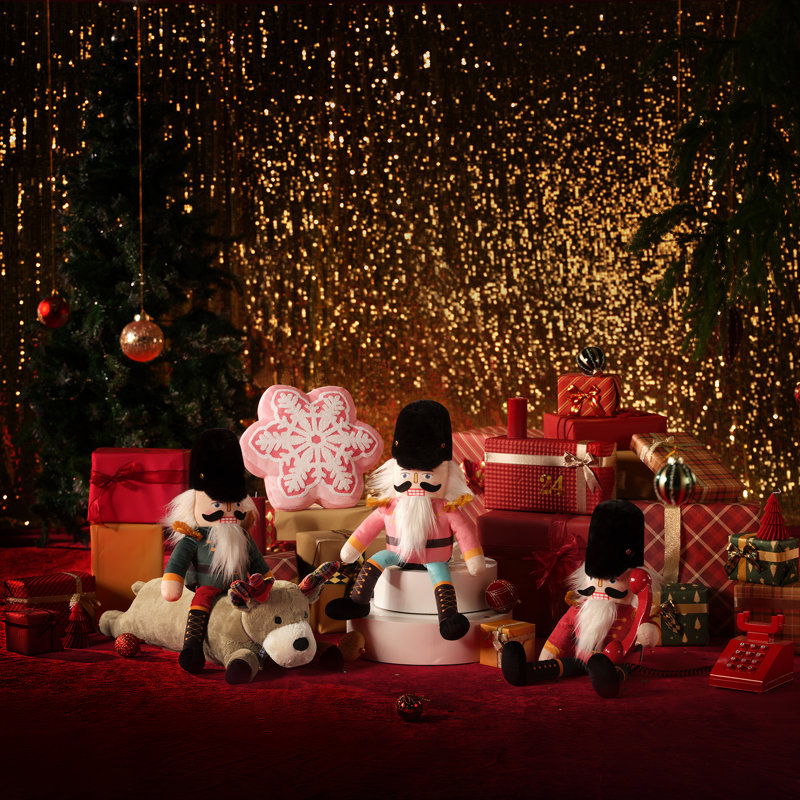 Coussin décoratif de Noël Casse-Noisette, en velours fait à la main