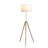 Adjustable Height Brass/Shiny Gold Modern Tripod Floor Lamp For Living Room And Bedroom, With Elegant Drum Shade