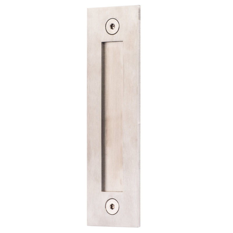 Poignée de porte de grange encastrée, Nickel satiné