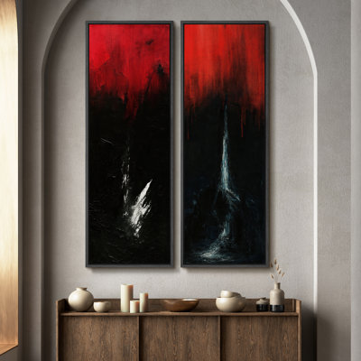 «Vintage Landscape Wall Art», ensemble de 2 toiles encadrées 20 x 60 pouces