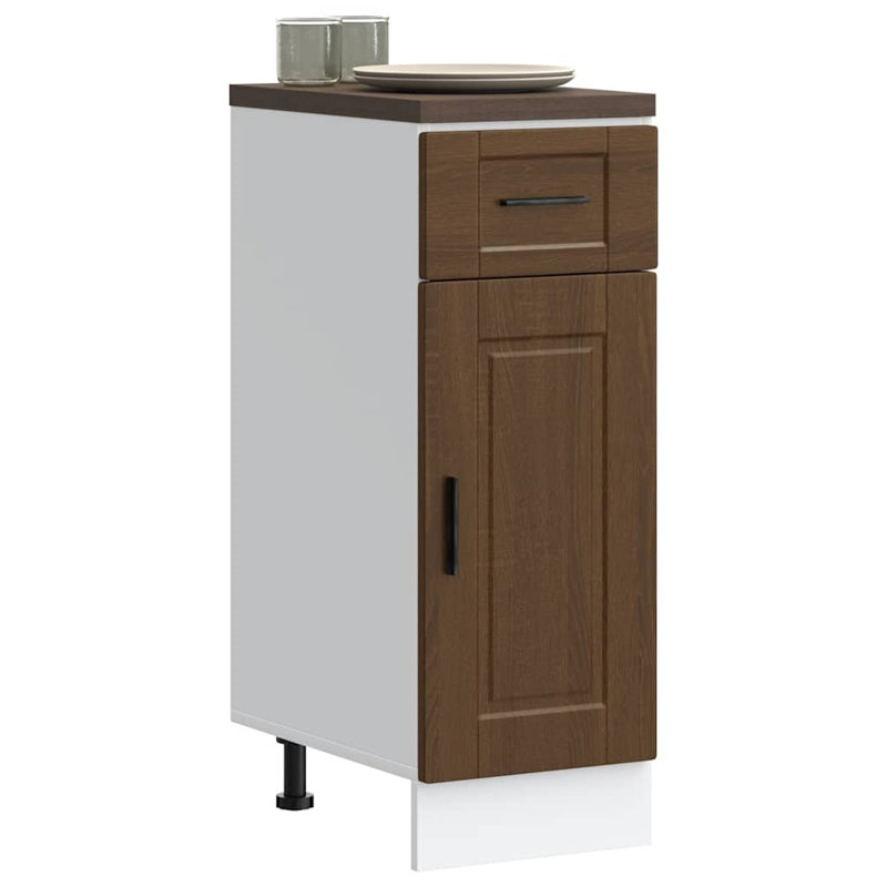 Asahel Base Unit, Brown Oak, 30 x 46 x 81.5 cm