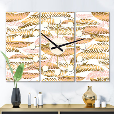 Horloge murale surdimensionnée tropicale iii Mid-Century