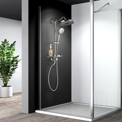 Shower System With 10" Rain Showerhead,5-function Hand Shower, Adjustable Slide Bar And Soap Dish