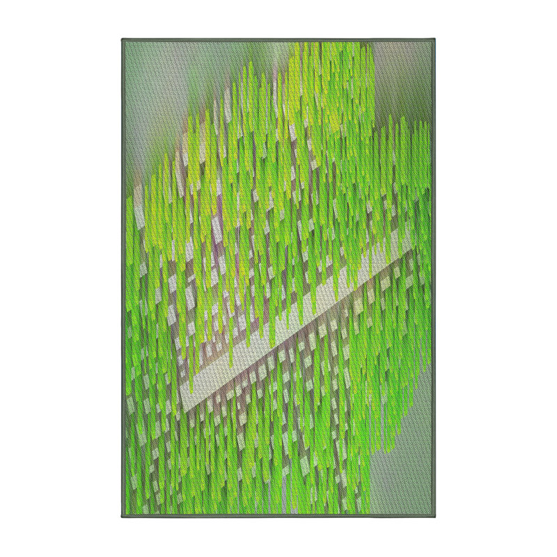 Vert Tapis décoratif, Rectangle 5 pi x 7 pi