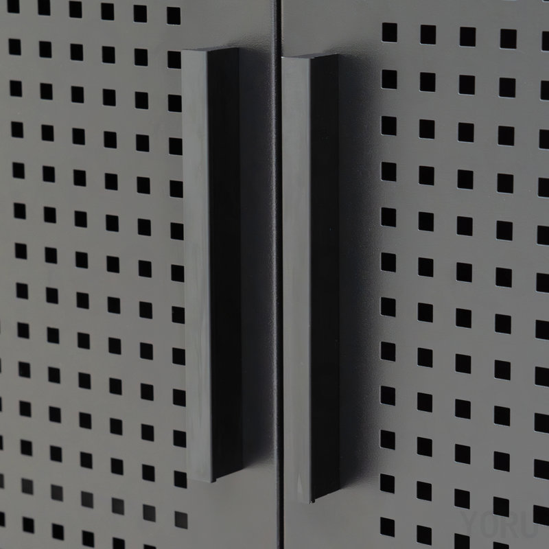 Armoire de rangement en métal 2 portes, tablettes réglables pour le bureau / l'école - Standard, Black