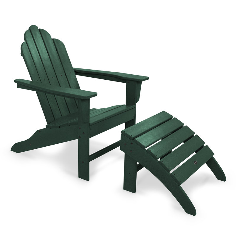POLYWOOD Long Island Adirondack 2-Piece Set, Green