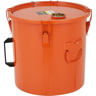 10-Gallon Fryer Grease Bucket with Top Pour Opening, High-Temperature Resistant Oil Storage Caddy with Sealing Ring, Nylon Filter Bag, Dual Handles, Locking Clips for Used Cooking
