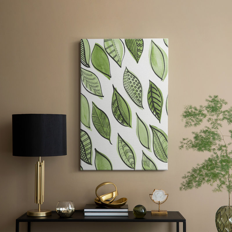 Patterned Leaf Shapes IV -Custom Wrapped Gallery Cavas