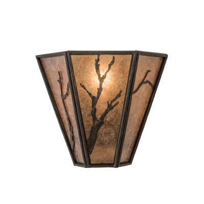 Rustic Lodge Steel Flush Mounted Sconce