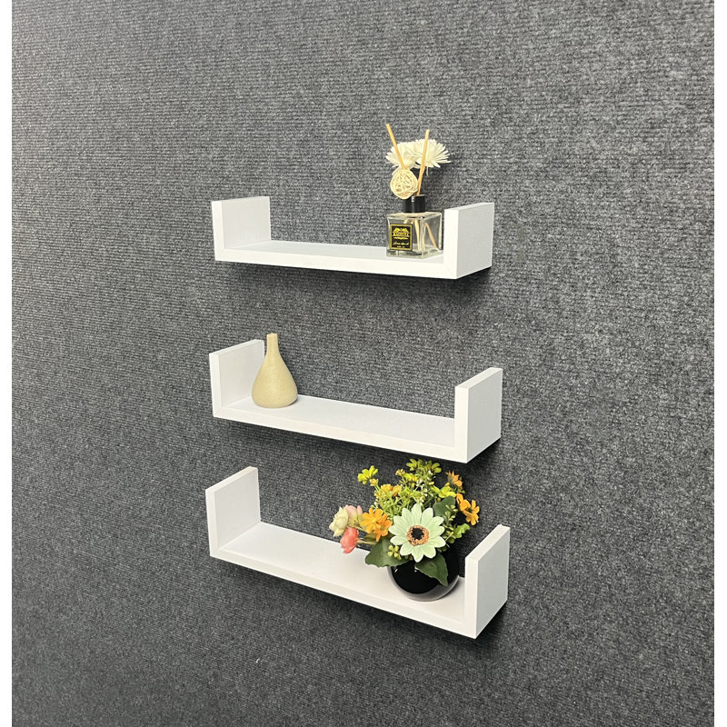 Kuddusi 3 Piece Floating Shelf, White